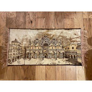 Vintage Italian jacquard woven wall tapestry
